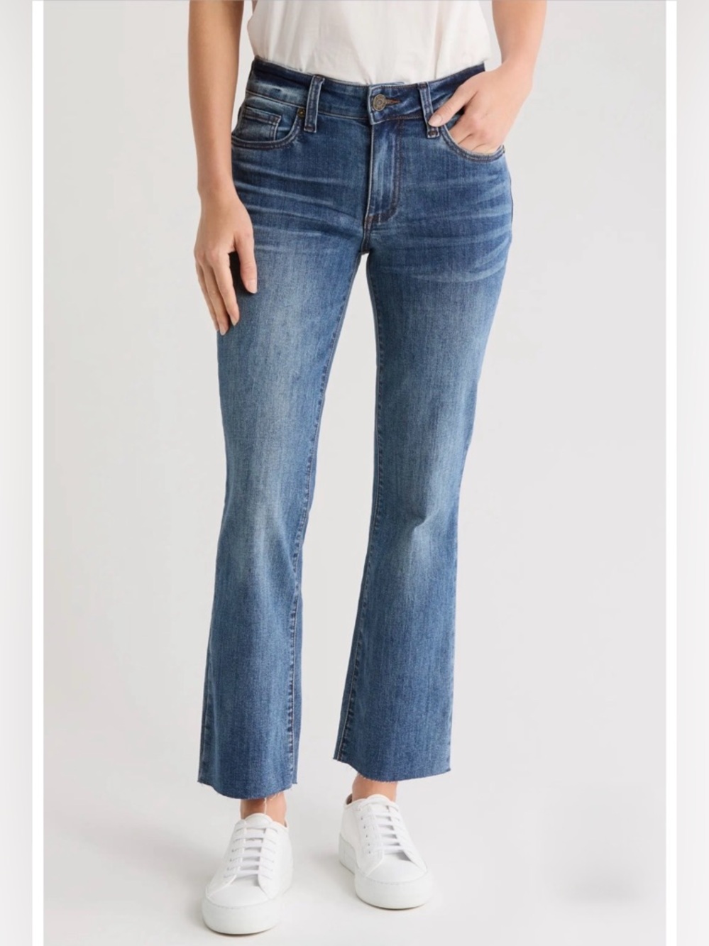 Kut from the Kloth Nikki Raw Hem Mid-Rise Jeans